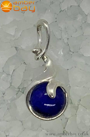 Sterling Silver and Lapis Lazuli Abstract Pendant