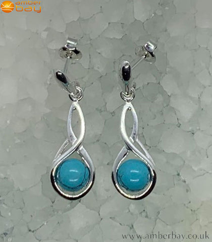 Sterling Silver and Turquoise Drop Earrings